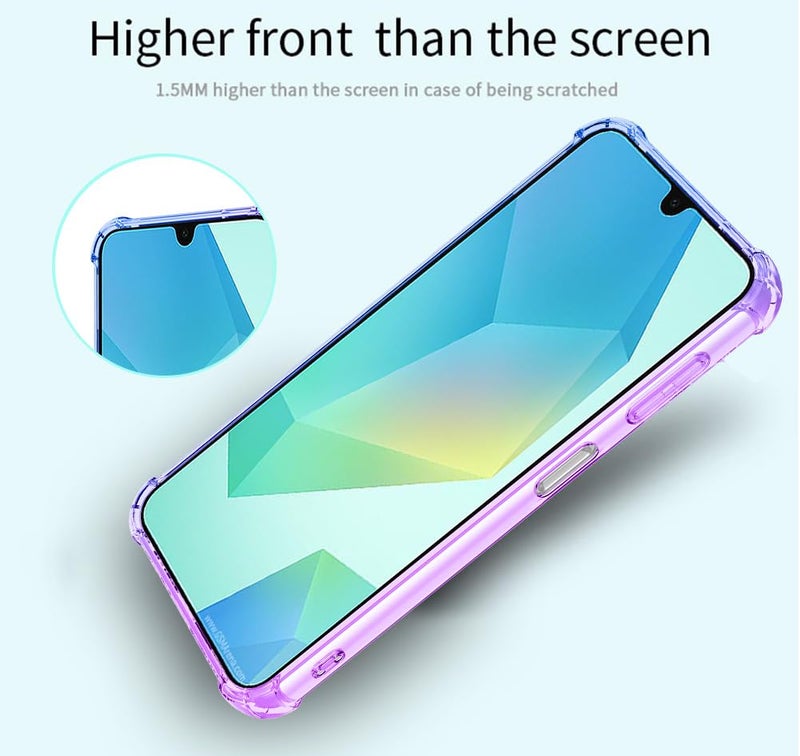 أوسوفر for Galaxy A16 5G Case: Women Girls with Screen Protector Reinforced Corners TPU Shock-Absorption Flexible Gradient Color for Samsung Galaxy A16 Phone Case Cover(Purple Blue) - Image 5