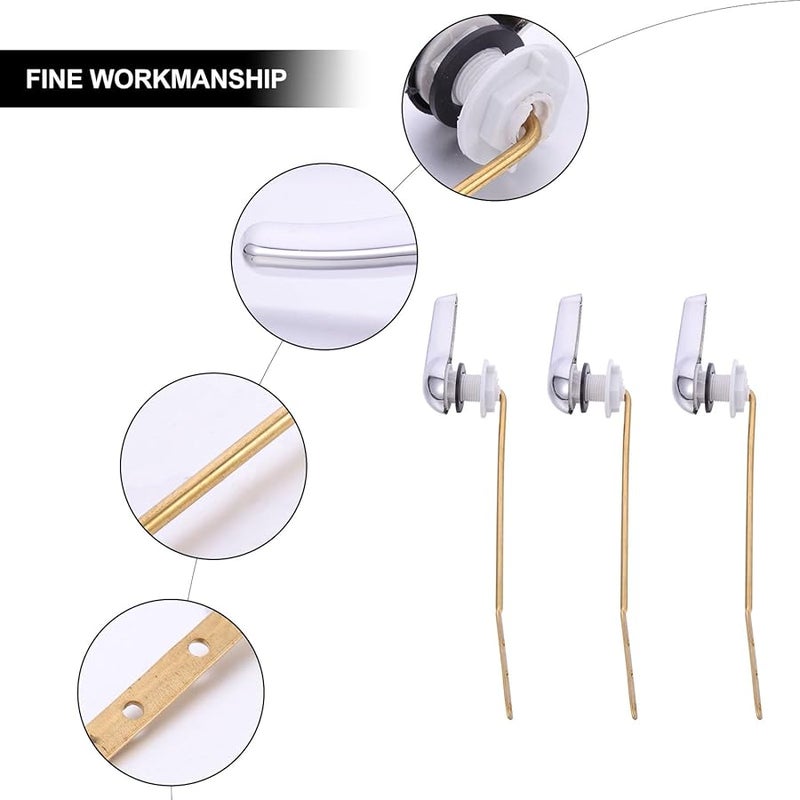 3 قطع من مقابض تدفق المرحاض النحاسية البديلة للرافعة للمراحيض المثبتة على الجانب - Image 4