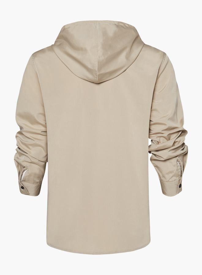 Take Two Men Solid Pocket Detail Long Sleeve Hooded Jacket - Image 2