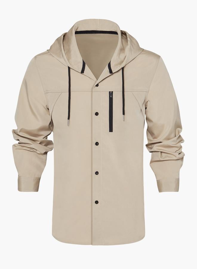 Take Two Men Solid Pocket Detail Long Sleeve Hooded Jacket - Image 1