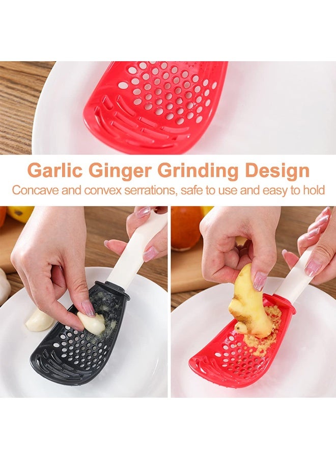 2PCS Multifunctional Kitchen Cooking Skimmer Scoop Strainer, Non-Stick Small Slotted Spatula Utensils for Draining Mashing Grating & Food Filtering, Black Red Kitchen Gadgets - Image 4