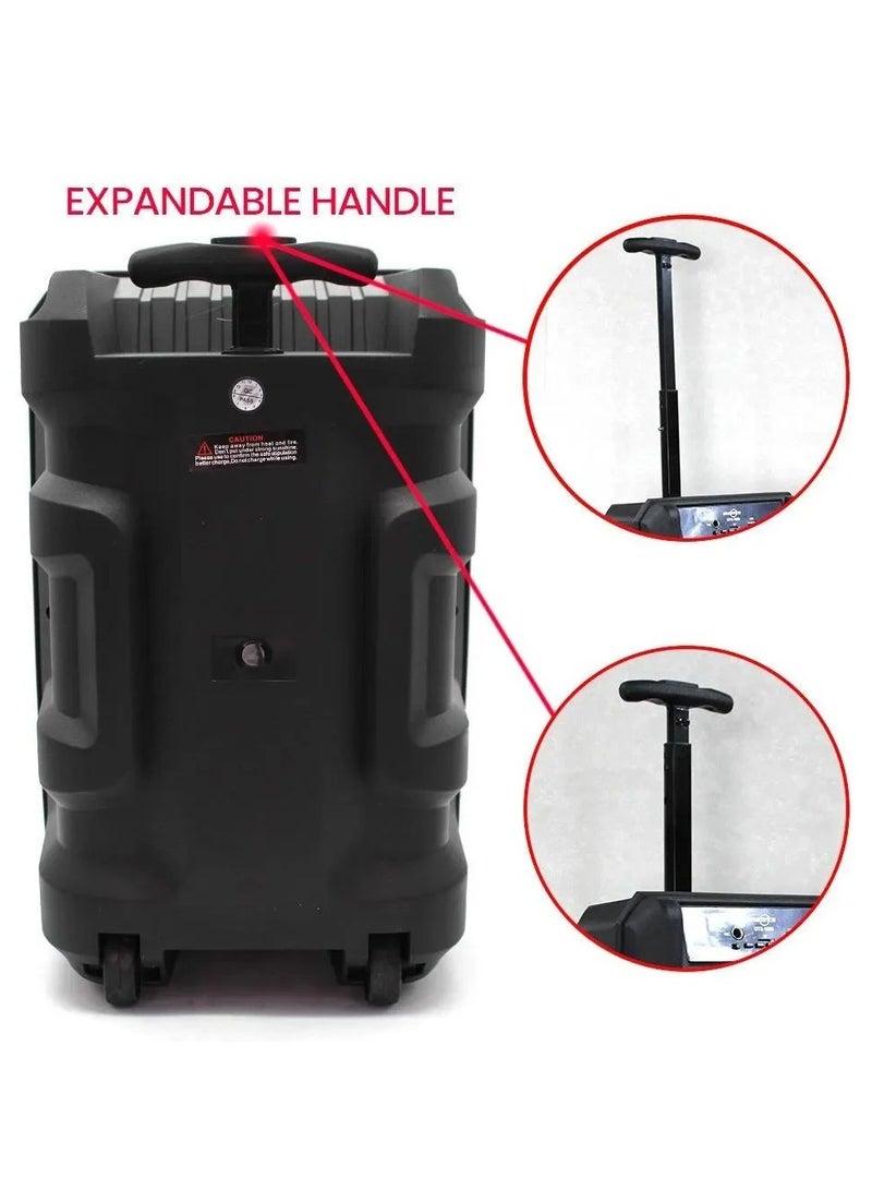 قريت نايس مكبر صوت بلوتوث لاسلكي، صوت ستيريو، راديو FM، ذاكرة TF، مدخل USB، مدخل ميكروفون قابل لإعادة الشحن - Image 4