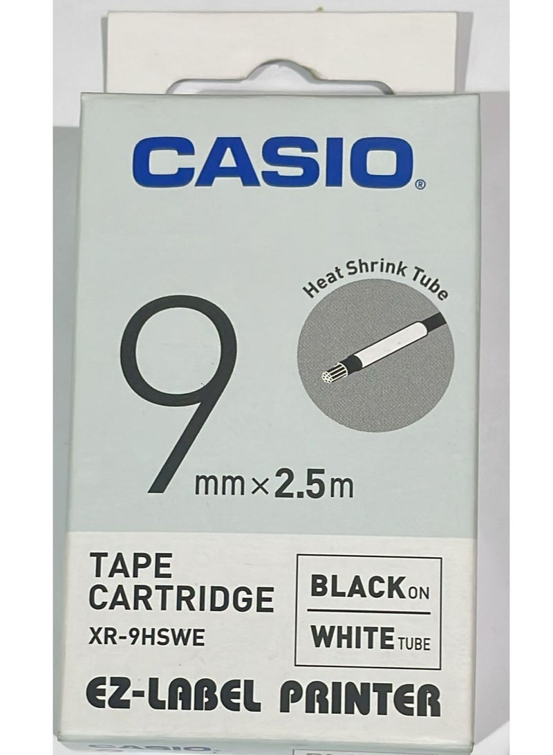 Casio tape cartridge black on white tube heat shrink tube XR-9HSWE