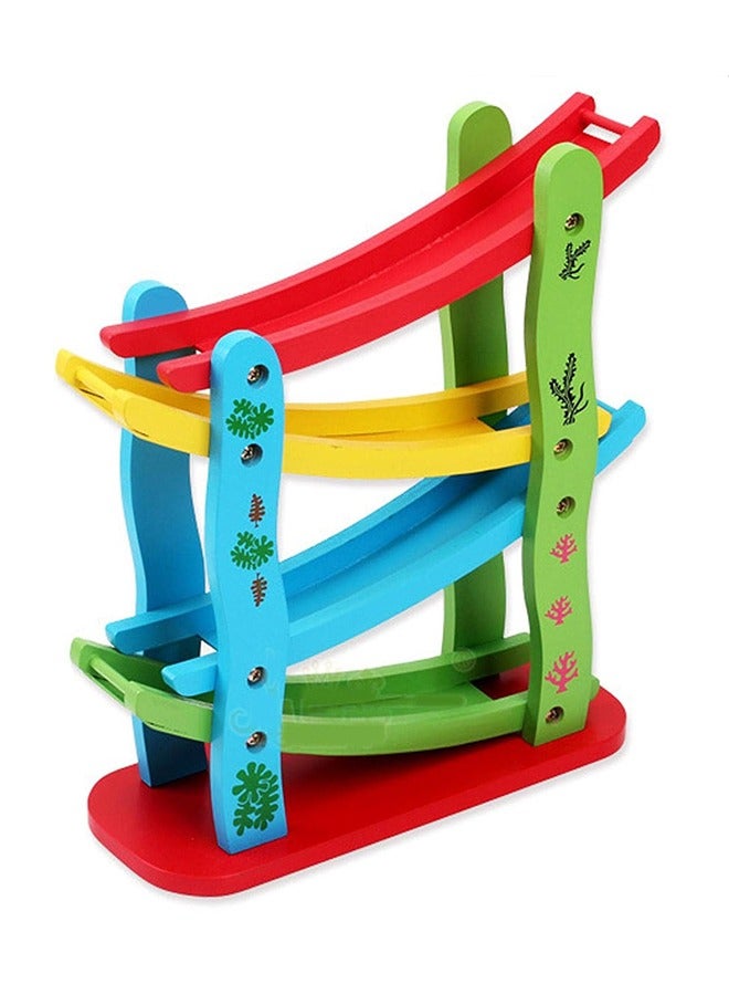 RollsTimi  4 Layers Children Wooden Sliding Motor Racing Track Toy Car Game Ramp Racers With Cars - Image 1