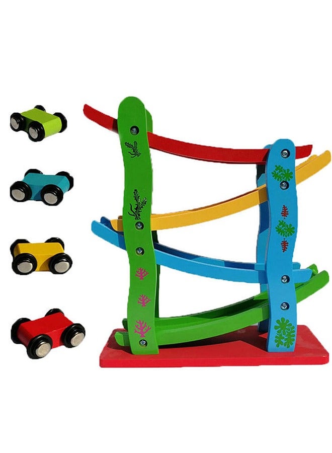 RollsTimi  4 Layers Children Wooden Sliding Motor Racing Track Toy Car Game Ramp Racers With Cars - Image 3