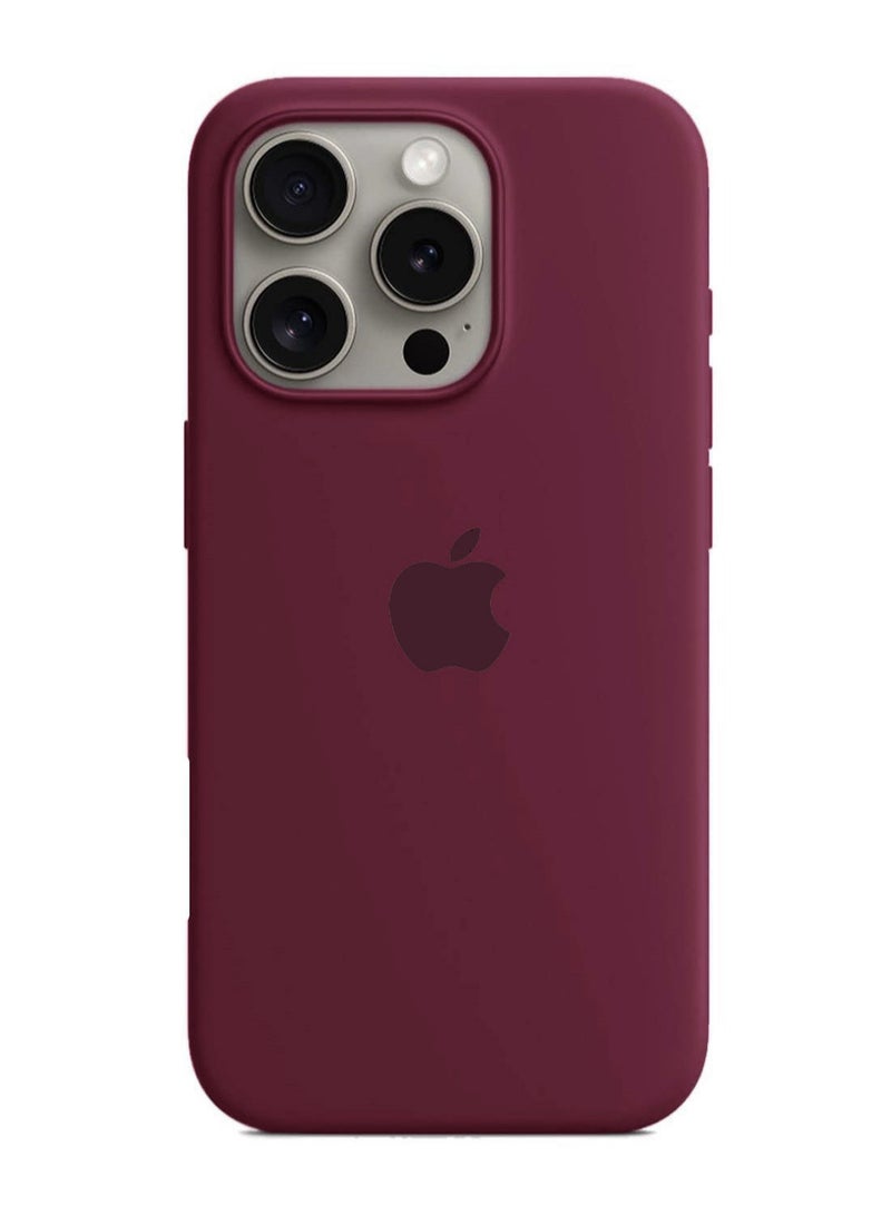 Wtech Apple iPhone 16 Pro Max 2024 Premium Soft Liquid Silicone Case Cover - Plum