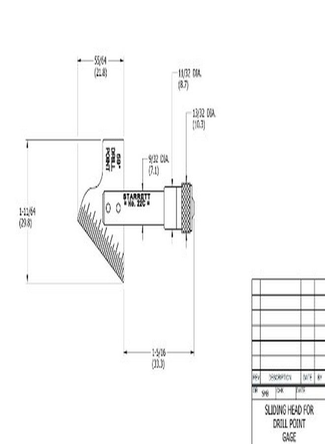 ستارريت مقياس نقطة الحفر Starrett 22D، رأس منزلق، طول 6 بوصات - Image 2