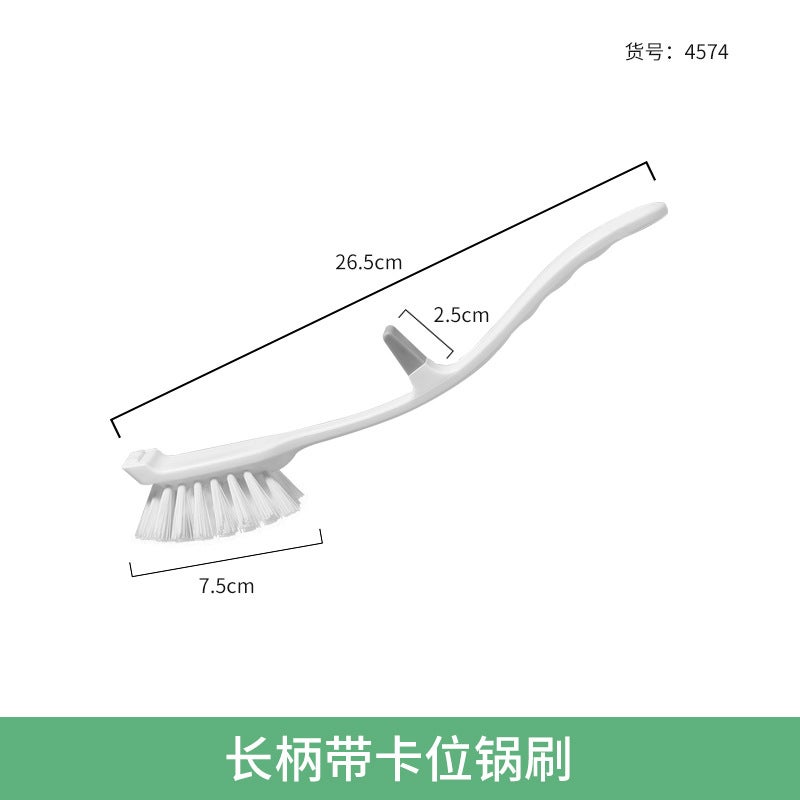 4574 Brush Pot Brush Pot Brush Kitchen Oil-free Wash Pot Long Handle Broom Small Brush Cleaning Brush Special Brush Pot White