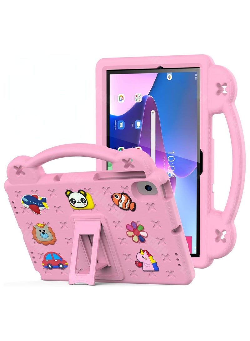 VKL Kids Case Compatible with Lenovo Tab M10 3rd Gen 10.1 inch (TB-328FU/TB-328XU) 2022, Heavy Duty EVA Foam Shockproof Cover Kids Proof Tablet Case with Stand (Pink) - Image 1