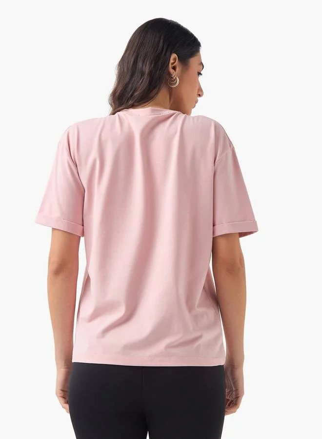 2Xtremz 2Xtremz Butterfly Embellished T-shirt with Short Sleeves