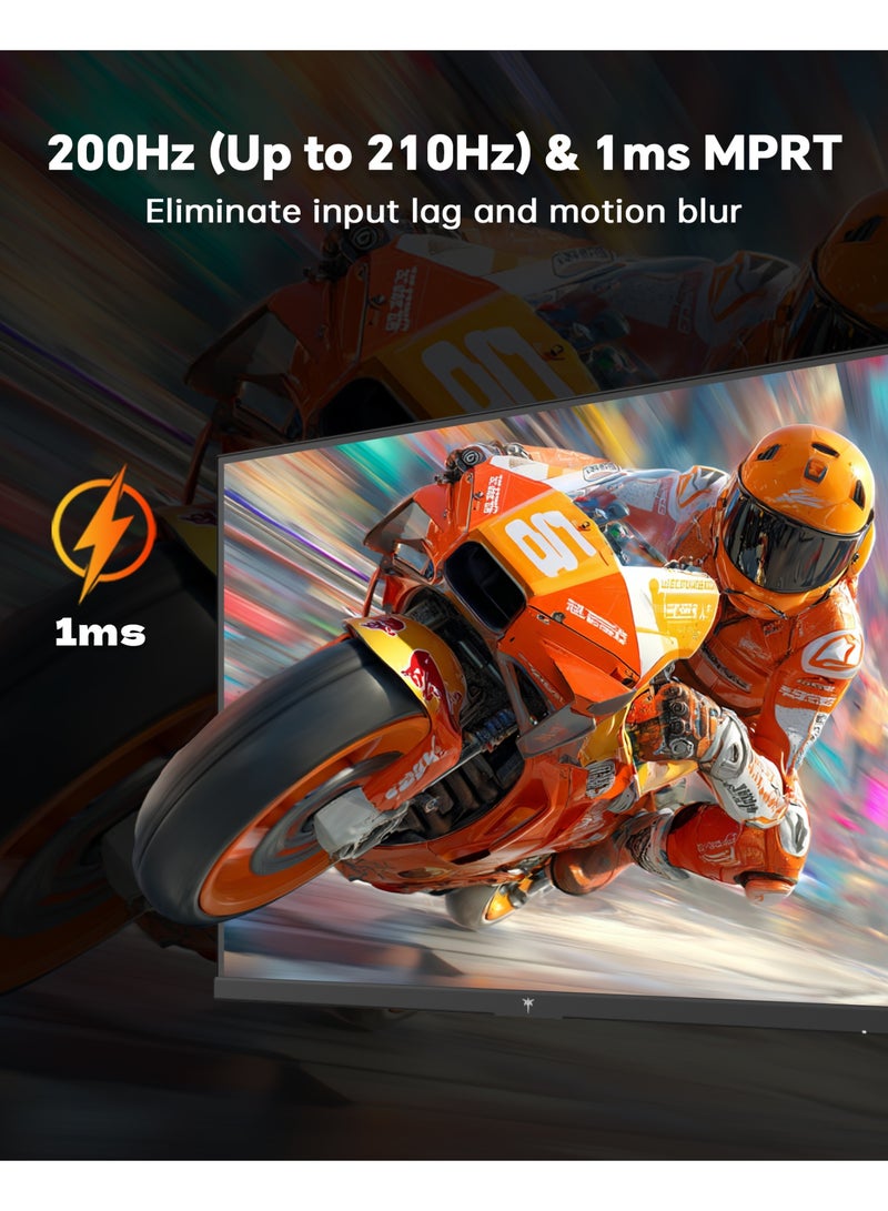 KTC 27 Inch Gaming Monitor 200Hz, 1440P Monitor with Speakers, Up to 210Hz Computer Monitors Fast IPS 1ms, 131% sRGB, Adaptive Sync, Tilt/Swivel/Pivot/Height Adjustment, HDMI DisplayPort, White H27T6 - Image 2