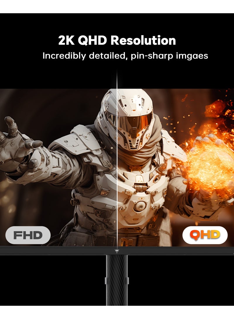 KTC 27 Inch Gaming Monitor 200Hz, 1440P Monitor with Speakers, Up to 210Hz Computer Monitors Fast IPS 1ms, 131% sRGB, Adaptive Sync, Tilt/Swivel/Pivot/Height Adjustment, HDMI DisplayPort, White H27T6 - Image 3