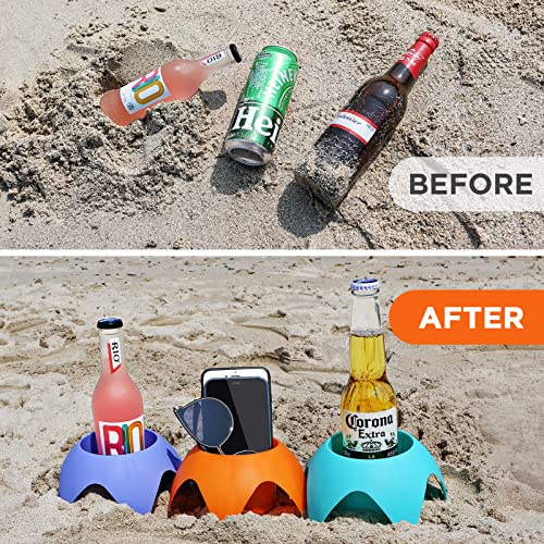 Uarzt 8-Pack Beach Sand Coasters Drink Cup Holders - Must-Have Accessories for Women, Adults, and Families on Beach Vacation - Multicolor - Image 2