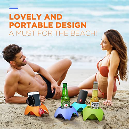 Uarzt 8-Pack Beach Sand Coasters Drink Cup Holders - Must-Have Accessories for Women, Adults, and Families on Beach Vacation - Multicolor - Image 5