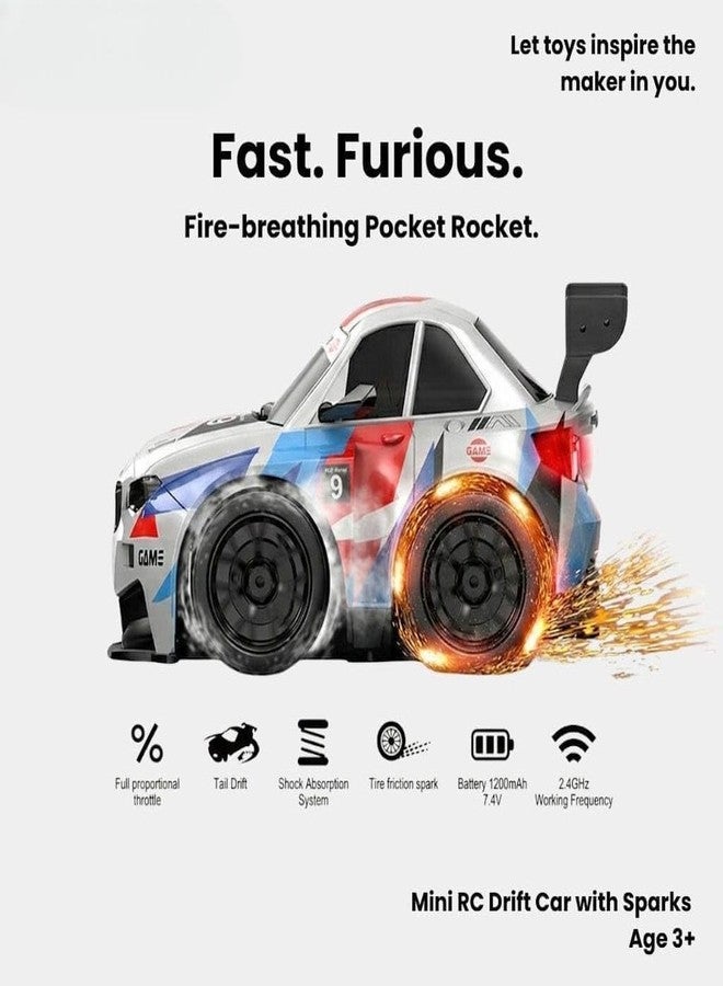 EXOMOON Cool Spark Remote Control Racing Car for Kids & Adults | High Speed RC Drift Car with Realistic Spark Effects | 2.4GHz Wireless Control Off Road Vehicle Toy - Image 2