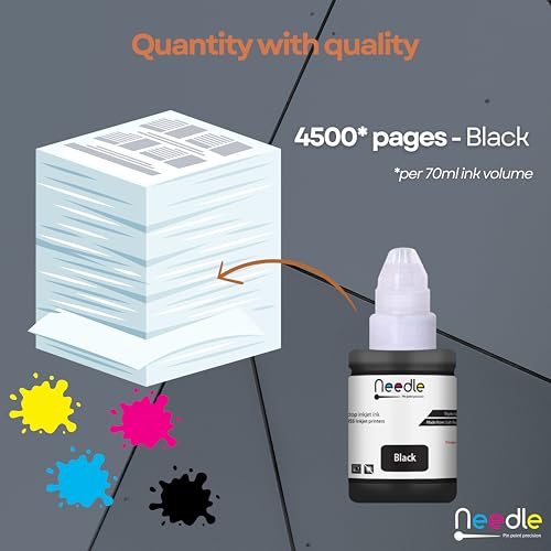 needle ; Pin point precision Needle 135gms GI790 Compatible Refill Ink | Made in India | for Canon Pixma G1000 G1010 G2000 G2010 G3000 G3010 G4000 G4010 G4085 - Printers (Black) - Image 5