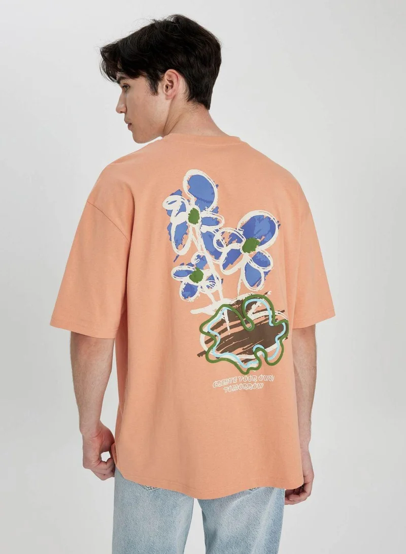 DeFacto Oversize Fit Crew Neck Printed T-Shirt