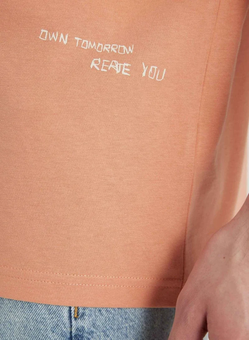 DeFacto  Oversize Fit Crew Neck Printed T-Shirt for Men | Best Price UAE