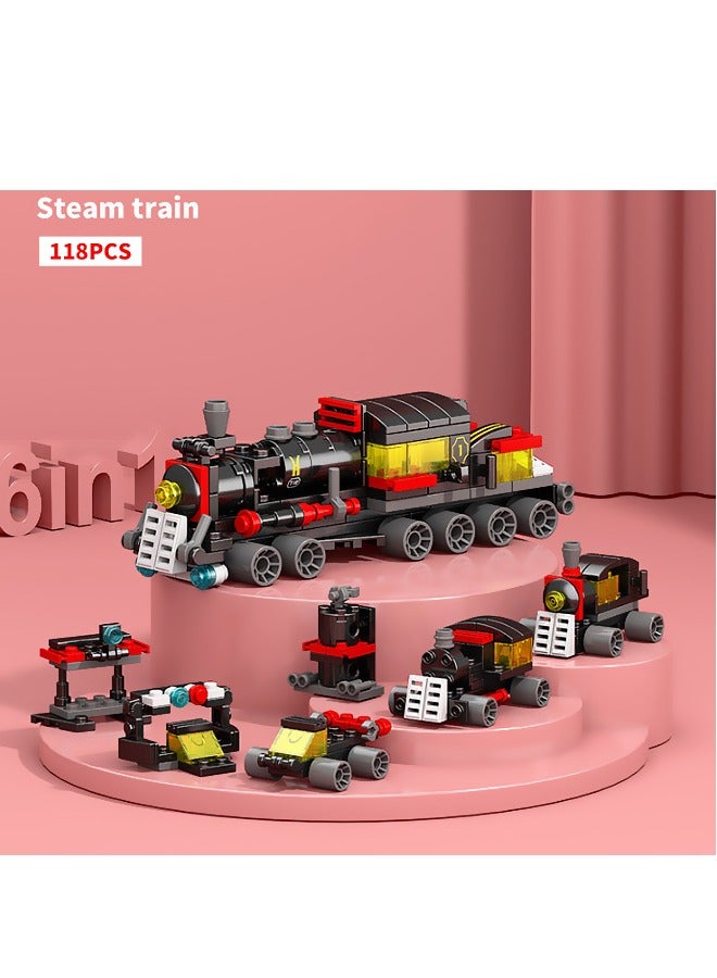 118 train series building blocks, 6 variants, capable of synthesizing train shapes, widely compatible, children's puzzle toys - Image 5