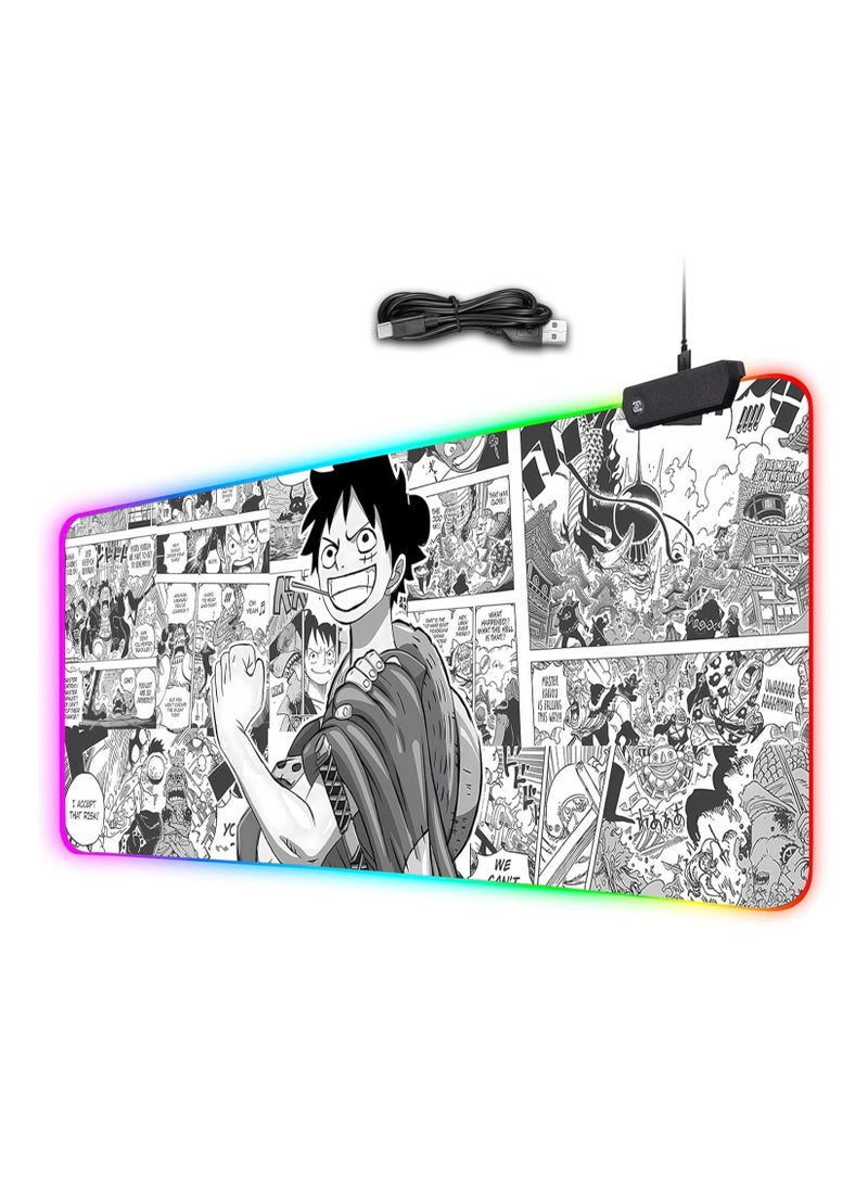 General Anime LED with 12 Light Mouse Pad Rubber Anti Slip Waterproof 31.5 x 11.8 inches  - Image 1