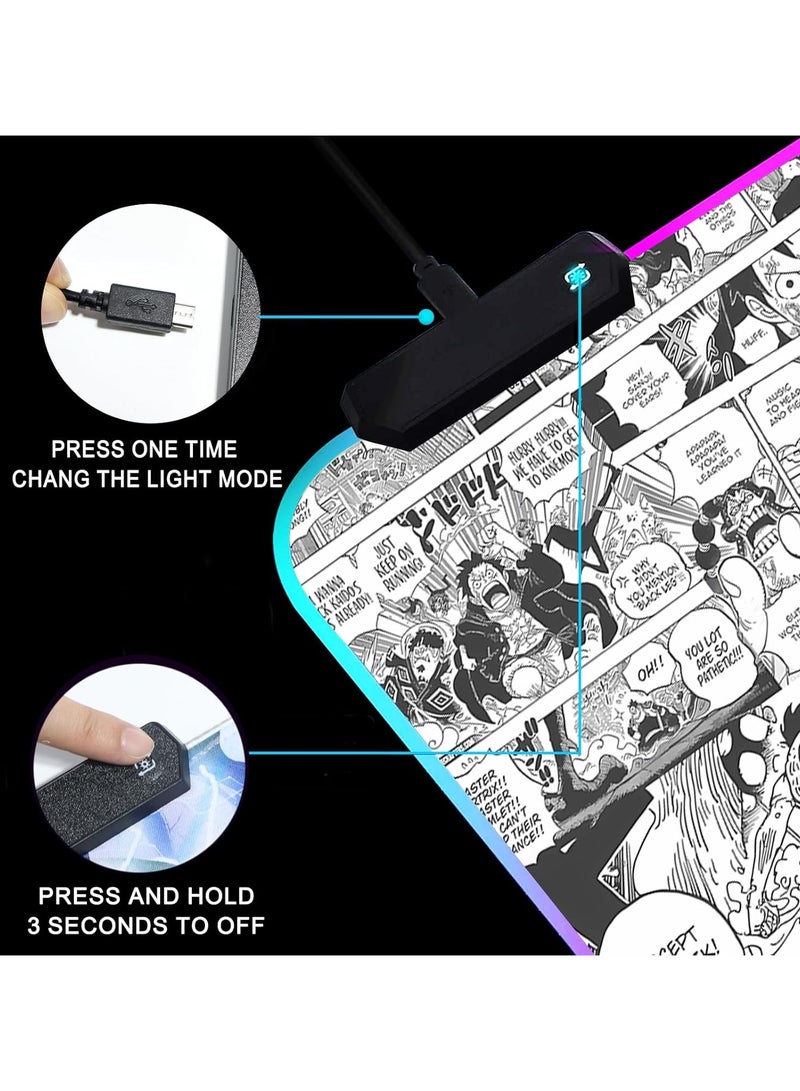 General Anime LED with 12 Light Mouse Pad Rubber Anti Slip Waterproof 31.5 x 11.8 inches  - Image 3