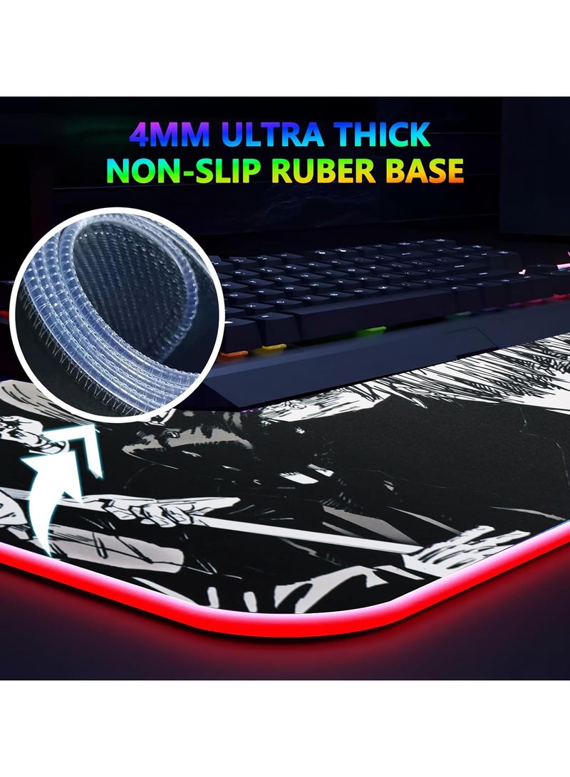 General Anime LED with 12 Light Mouse Pad Rubber Anti Slip Waterproof 31.5 x 11.8 inches  - Image 4