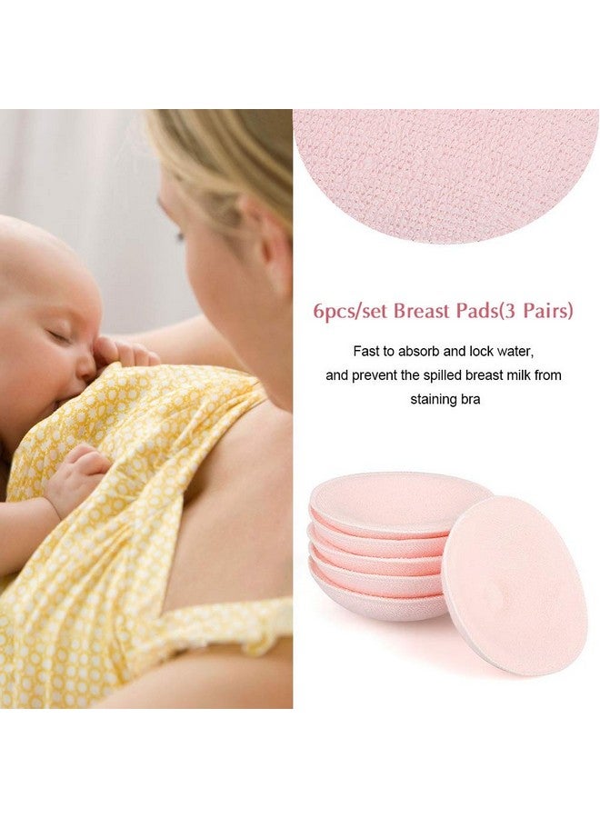 DEWIN Breast Pads 6pcs Reusable Nursing Pads WashableSoft Cotton Breast Pads, Absorbent Breastfeeding Nursing Pad Maternity Breastfeeding Bra Pads - Image 2