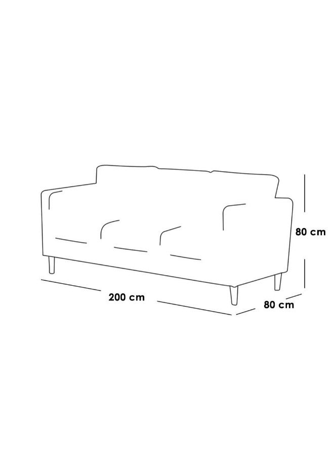 Al Home Classic Brown Leather 3-Seaters Sofa 200x80x80 cm - Image 2
