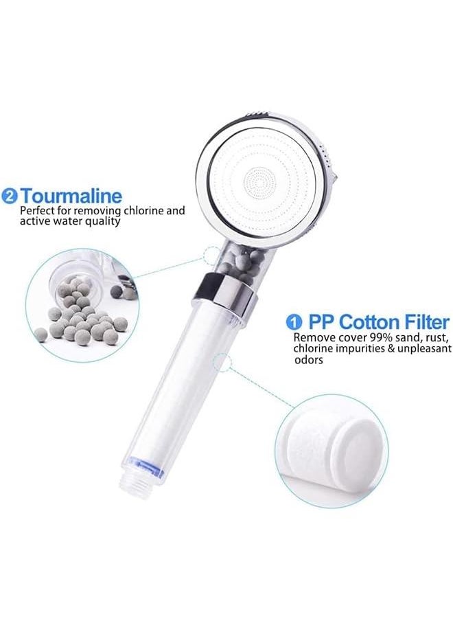 HOOKOR Filtered Shower Head for Hard Water, Handheld High Pressure Showerhead with Mineral Stones and PP Cotton Filter Replacement, 3 Settings Ecowater Spa Shower  - Image 5