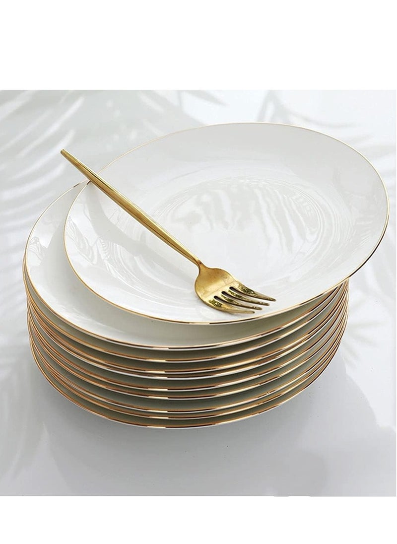LOFT Kitchen Dinnerware  Pearl Rims Dinnerware ,Set OF 6-,D19XH4CMS,WHITE,PORCELAINE-154862  - Image 1