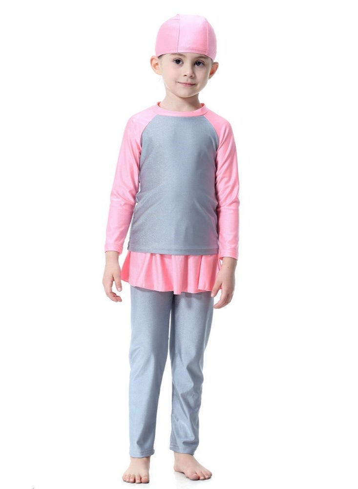 Halamodo Muslim Swimwear Modest Islamic Hijab Swimsuits Burkini for Kid Girls Children,Modest Swimwear Long Sleeve Swimsuit Bathing Suit Beachwear Costume - Image 1