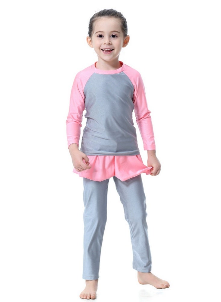 Halamodo Muslim Swimwear Modest Islamic Hijab Swimsuits Burkini for Kid Girls Children,Modest Swimwear Long Sleeve Swimsuit Bathing Suit Beachwear Costume - Image 4