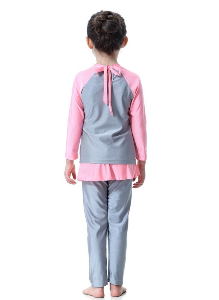 Halamodo Muslim Swimwear Modest Islamic Hijab Swimsuits Burkini for Kid Girls Children,Modest Swimwear Long Sleeve Swimsuit Bathing Suit Beachwear Costume - Image 5