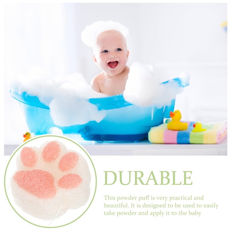 Dual Color Pink White Bath Sponge Set Claw Shaped Soft Body Cleaning for Newborn - Image 4