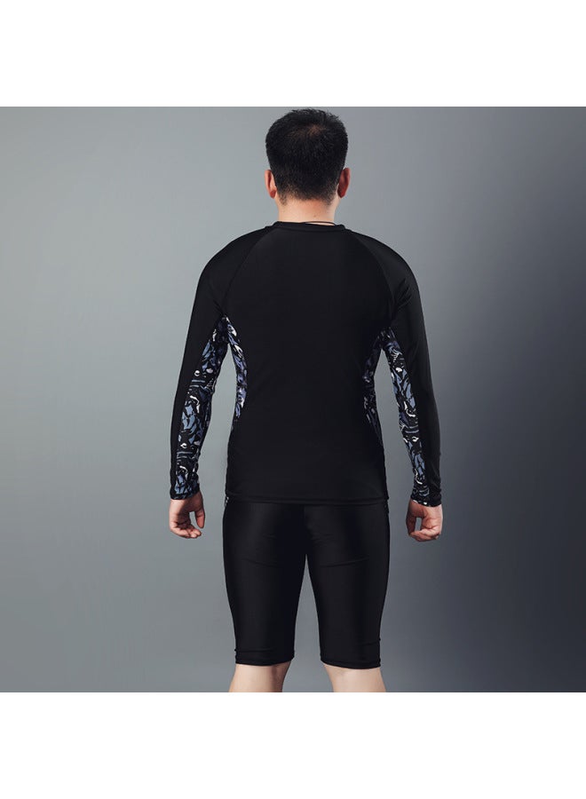 إسكدنيا بدلة سباحة للرجال، بدلة سباحة للتدريب للبالغين، سراويل سباحة كبيرة الحجم، مجموعة من خمس نقاط، بدلة سباحة للشاطئ للرجال - اللون: مموه، كم طويل - - Image 5