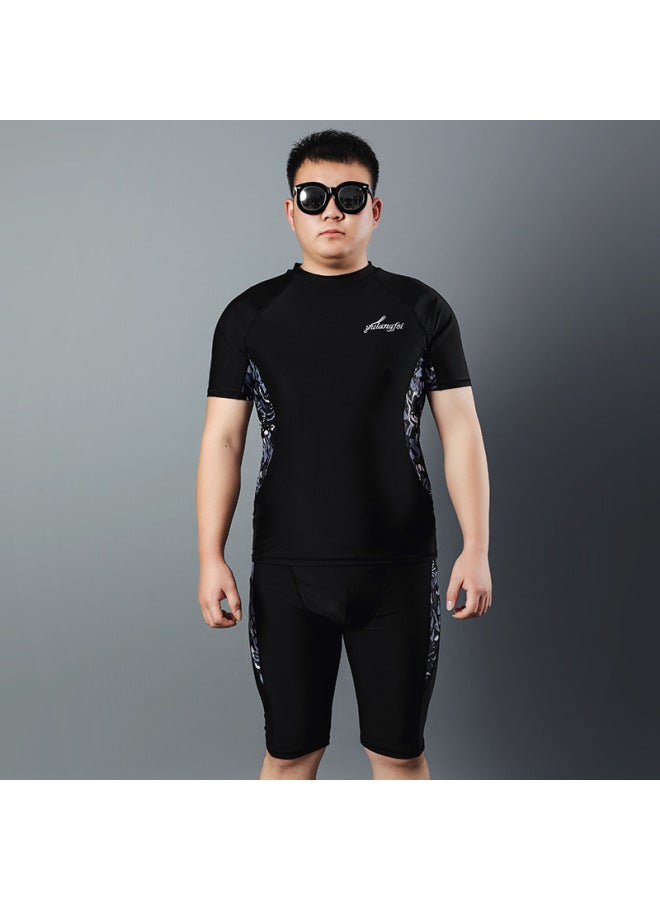 إسكدنيا بدلة سباحة للرجال، بدلة سباحة للتدريب للبالغين، سراويل سباحة كبيرة الحجم، مجموعة من خمس نقاط، بدلة سباحة للشاطئ للرجال - اللون: مموه، كم طويل - - Image 2