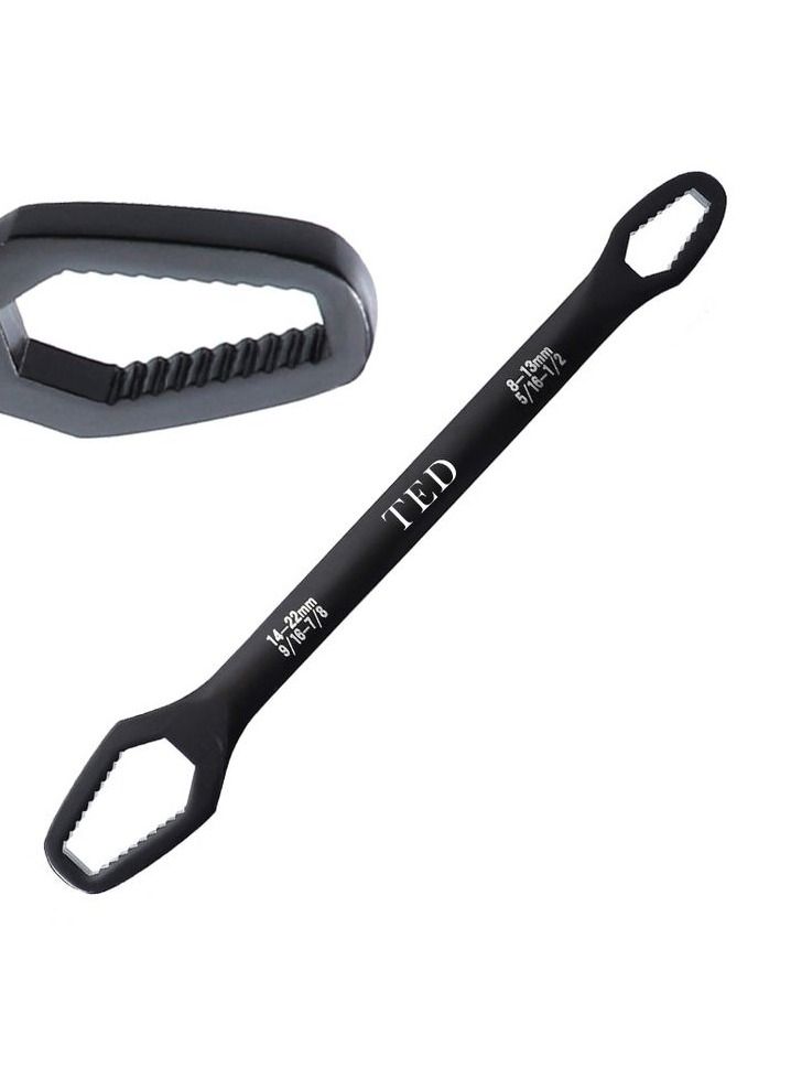 تيد شد ذاتي 8 22 مم مفاتيح إصلاح صواميل لولبية ، مفتاح إزاحة مزدوج نهاية ، أدوات سباكة بسقاطة برأسين - Image 1