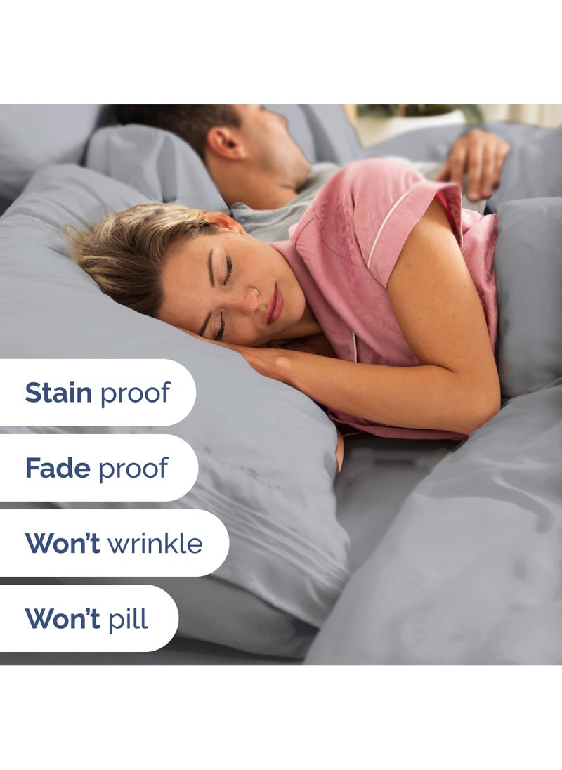 Extra Deep Twin Sheet Set - 4 Piece Breathable & Cooling Sheets - Hotel Luxury Bed Sheets Set - Easy & Secure Fit - Soft  Wrinkle Free & Comfy Sheets Set - Steel Blue Sheet Set with Extra Deep Pockets