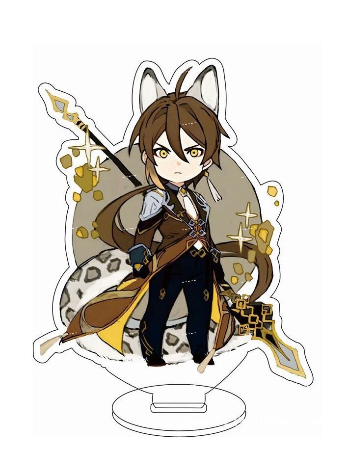 Genshin Impact Stand Figure Acrylic Ornaments Stand Model Collections Peripheral Statue Card Character Proof Series Transparent Figure Model Fans Decoration Collection Desk Decor Toys Cute(6pcs)  - Image 4