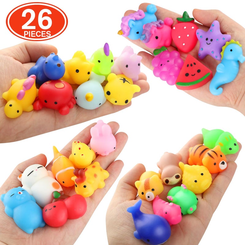 nobasco Squishies, 26 Pack Mochi Squishy Toys - Kawaii Cat Squishys Slow Rising Animals - Party Favors, Goodie Bag, Birthday Gifts, Mini Squishies Stress Reliever Toy - Image 4