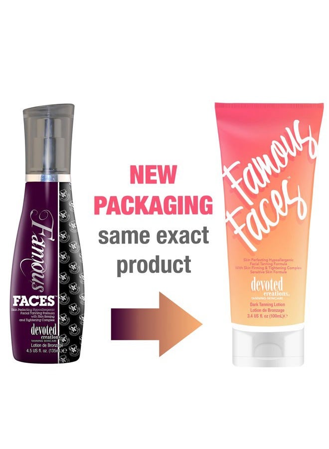 Devoted Creations Famous Faces Skin Perfecting Hypoallergenic Facial Tanning Lotion, 3.4 Fl. Oz. - Image 3