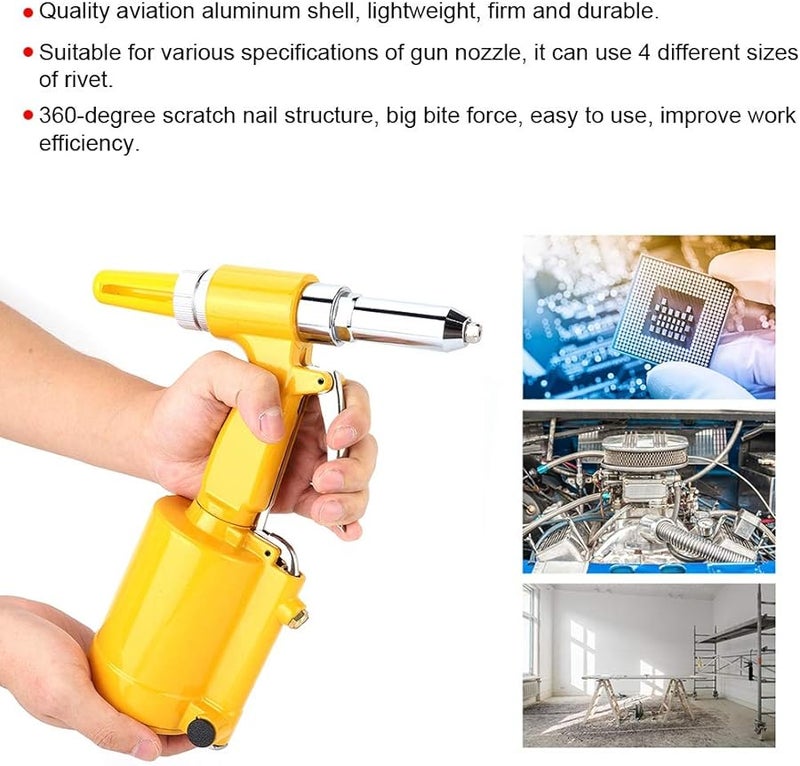 Air Riveter Tool with 4 Mouths 0 09 0 13 0 16 0 19in Weight Aviation Aluminum for Car Repair - Image 4