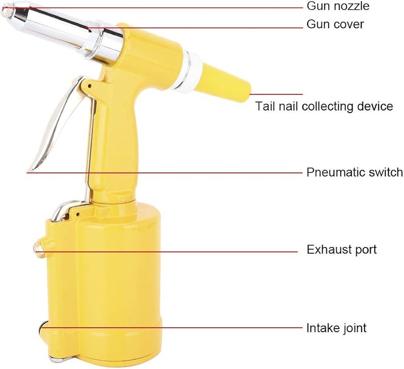 Air Riveter Tool with 4 Mouths 0 09 0 13 0 16 0 19in Weight Aviation Aluminum for Car Repair - Image 5