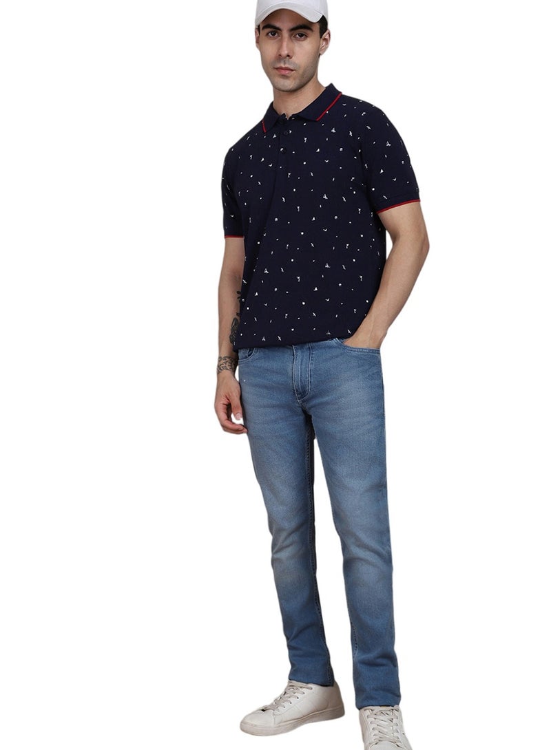 Dennis Lingo Navy T-Shirt for Men, Casual Style - Image 1