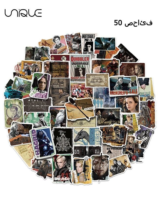 Unique - 50 Pcs Harry Potter Movie Poster Stickers - Waterproof Laptop Sticker Decal Water Bottle Laptop Skateboard Bumper for Kids Teen Girls - Image 1