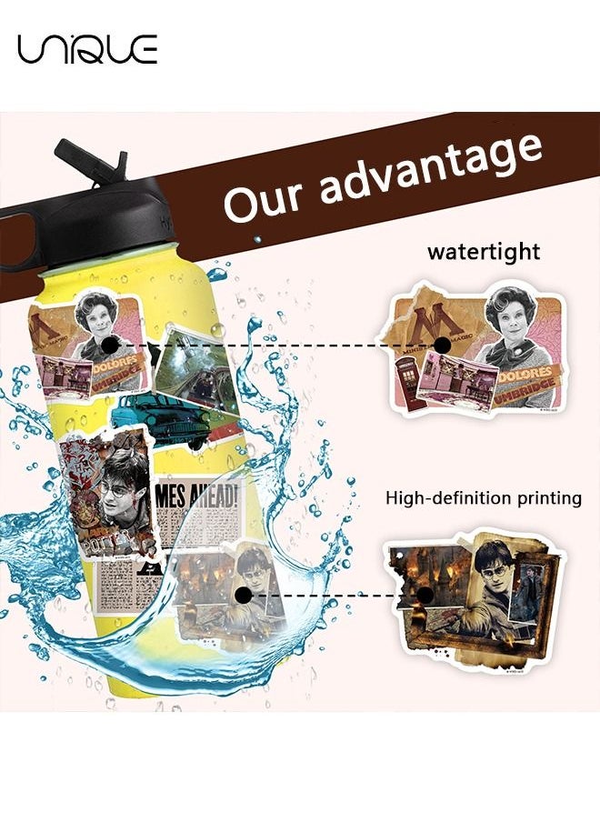 Unique - 50 Pcs Harry Potter Movie Poster Stickers - Waterproof Laptop Sticker Decal Water Bottle Laptop Skateboard Bumper for Kids Teen Girls - Image 1
