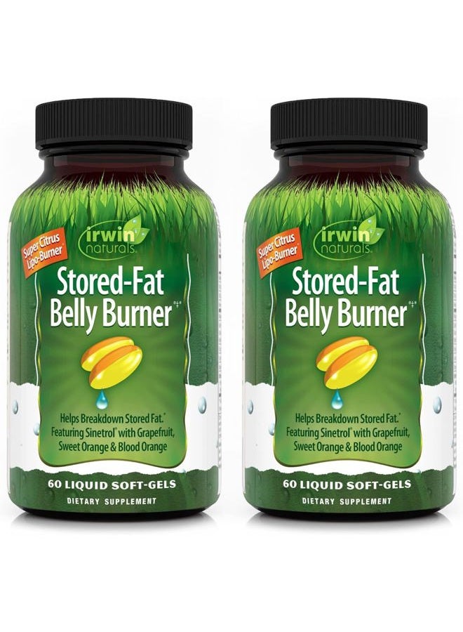 Irwin Naturals Stored-Fat Belly Burner – Sinetrol Citrus Blend for Fat Metabolism & Healthy Body Composition Support – Citrus Peel Complex + BioPerine - 60 Liquid Soft-Gels - Pack of 2 - Image 1