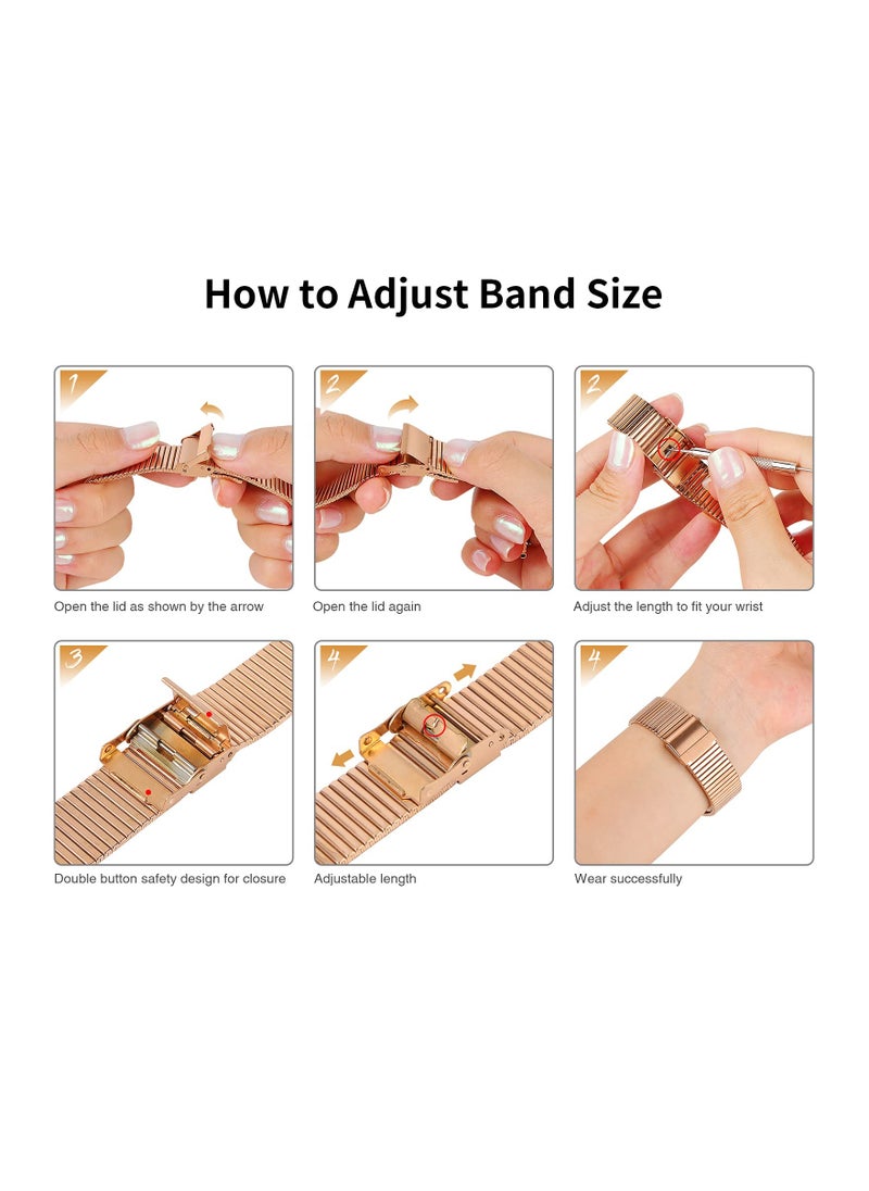 SYOSI - Metal Band Stainless Steel Compatible for Apple Watch Bands 42/44mm with Case Sport Adjustable Watch Bands Suitable for IWatch Series SE 6 / 5/4 / 3/2/1 for Women Men - Image 1
