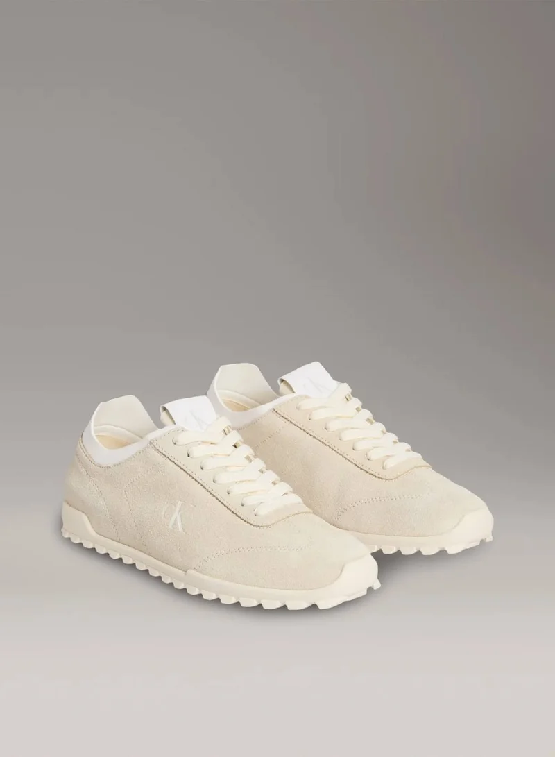 Calvin Klein Jeans Sweet Corn/Bright White Suede Trainers for Women | Best Price UAE