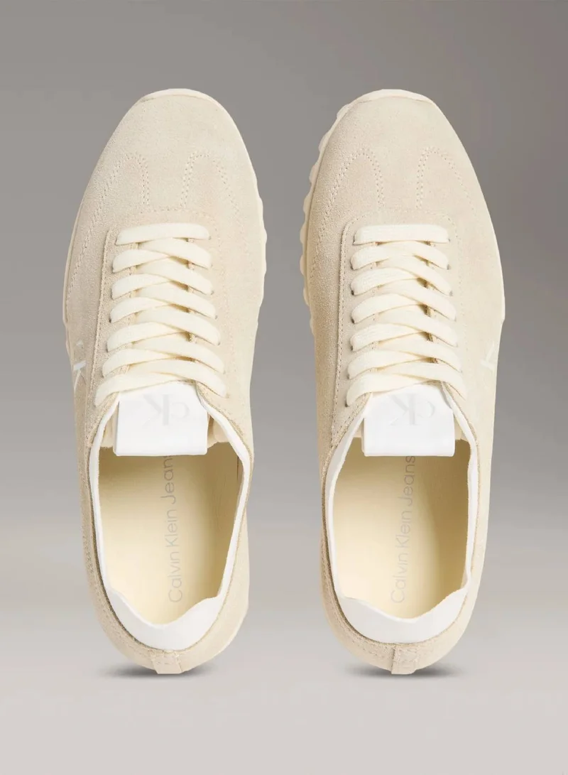 Calvin Klein Jeans Sweet Corn/Bright White Suede Trainers for Women | Best Price UAE